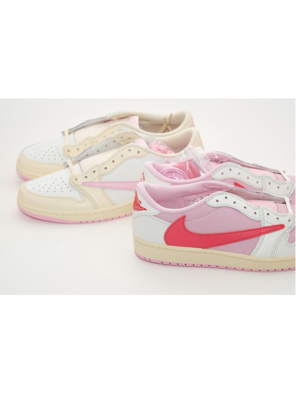 **Travis Scott x Air Jordan 1 Low Shy Pink + Tropical Pink — Size 11.5 — 2 Pair